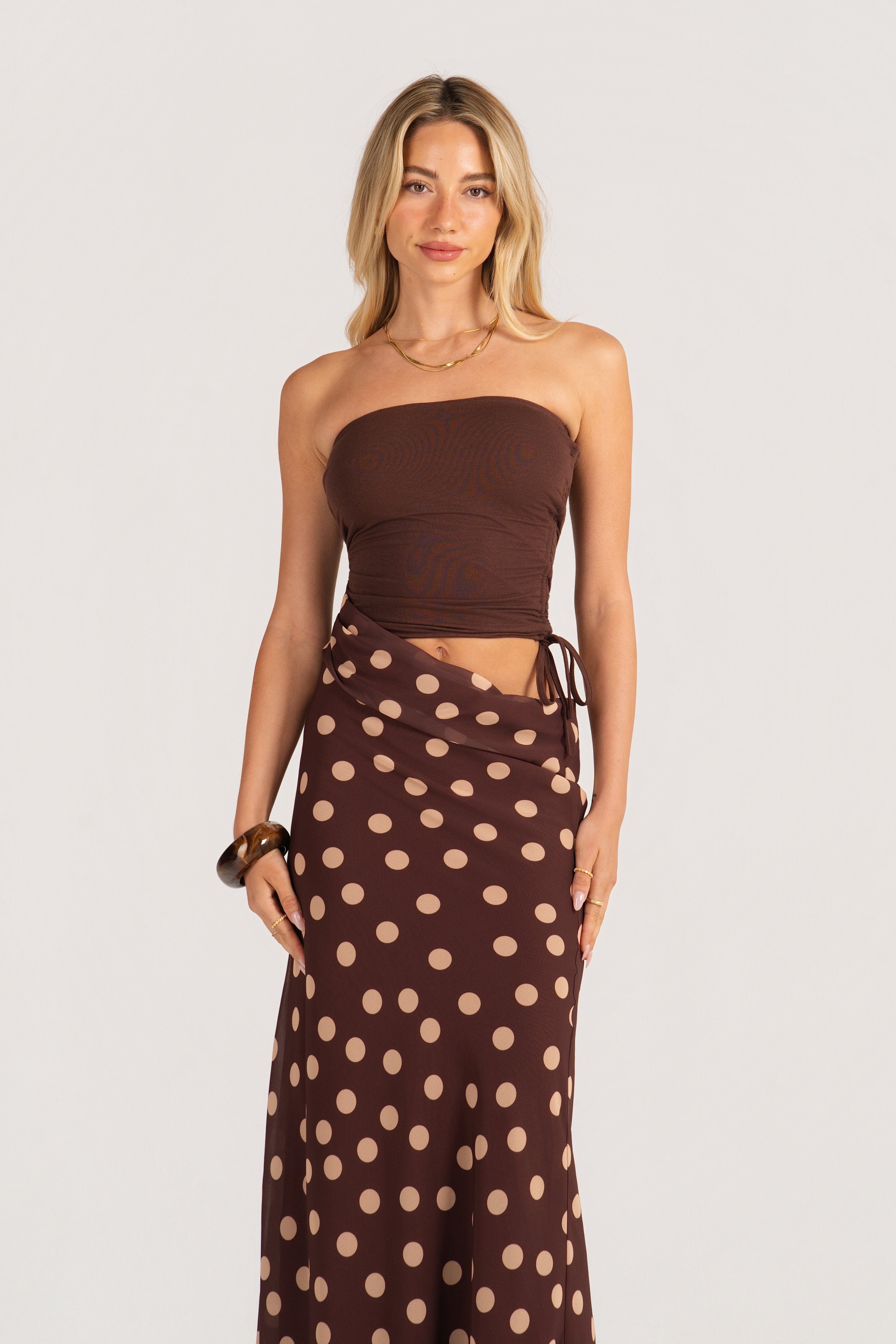 Dalena Strapless Maxi Dress with Cutout