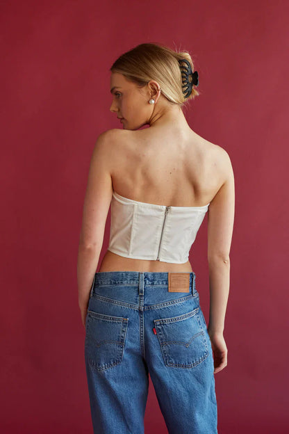 Tate Strapless Contrast Corset Top