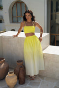 Stella Two Piece Lime Set - Cropped Top & Maxi Skirt