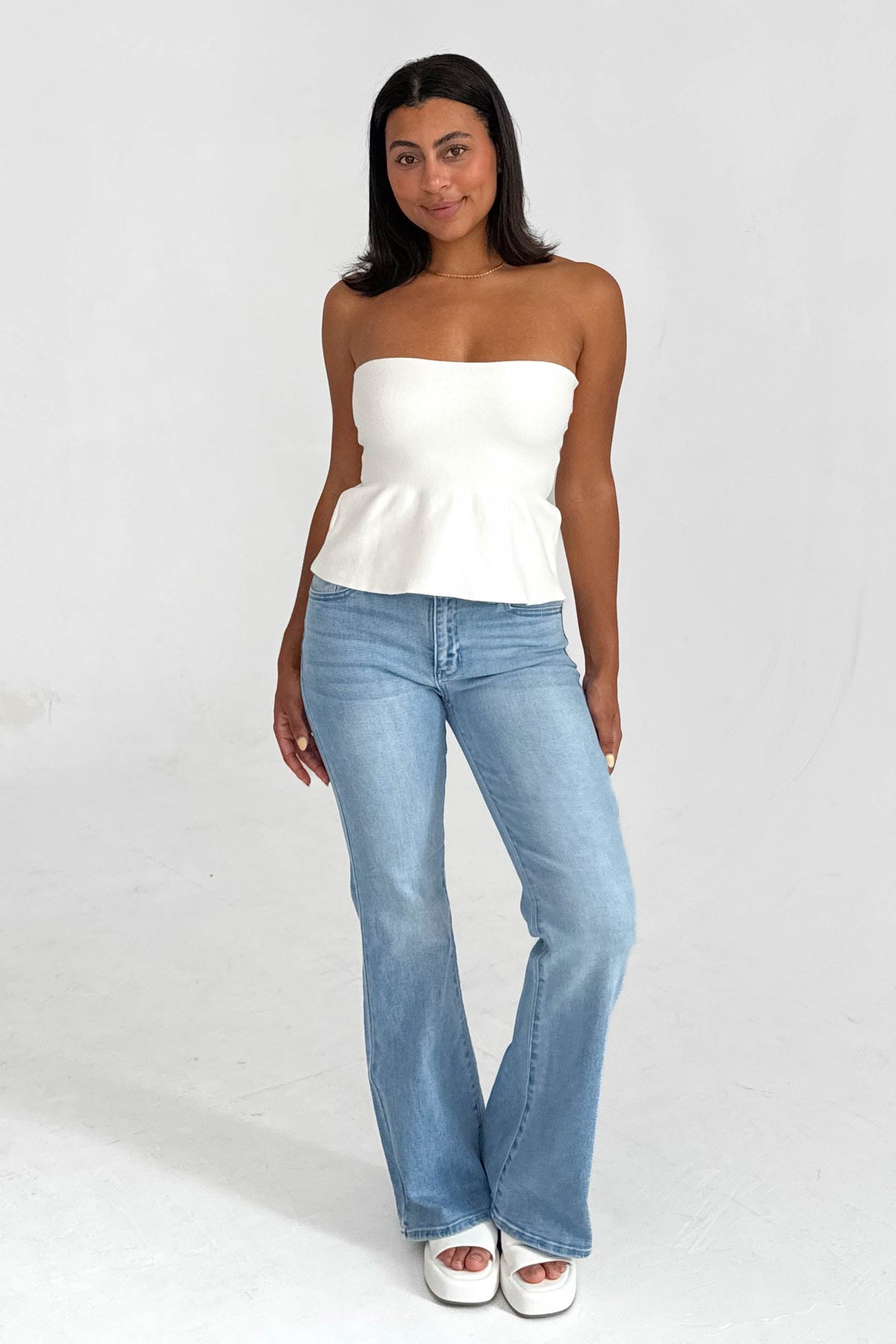 Girls Night Top in White
