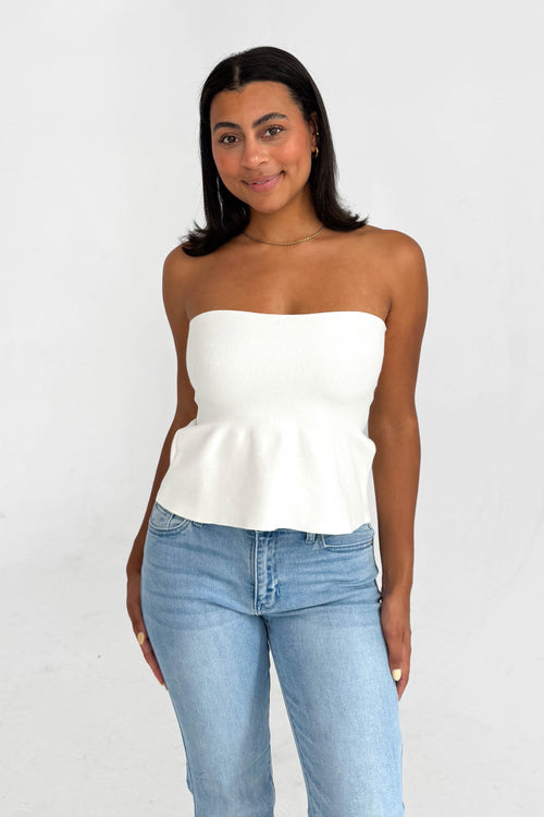 Girls Night Top in White