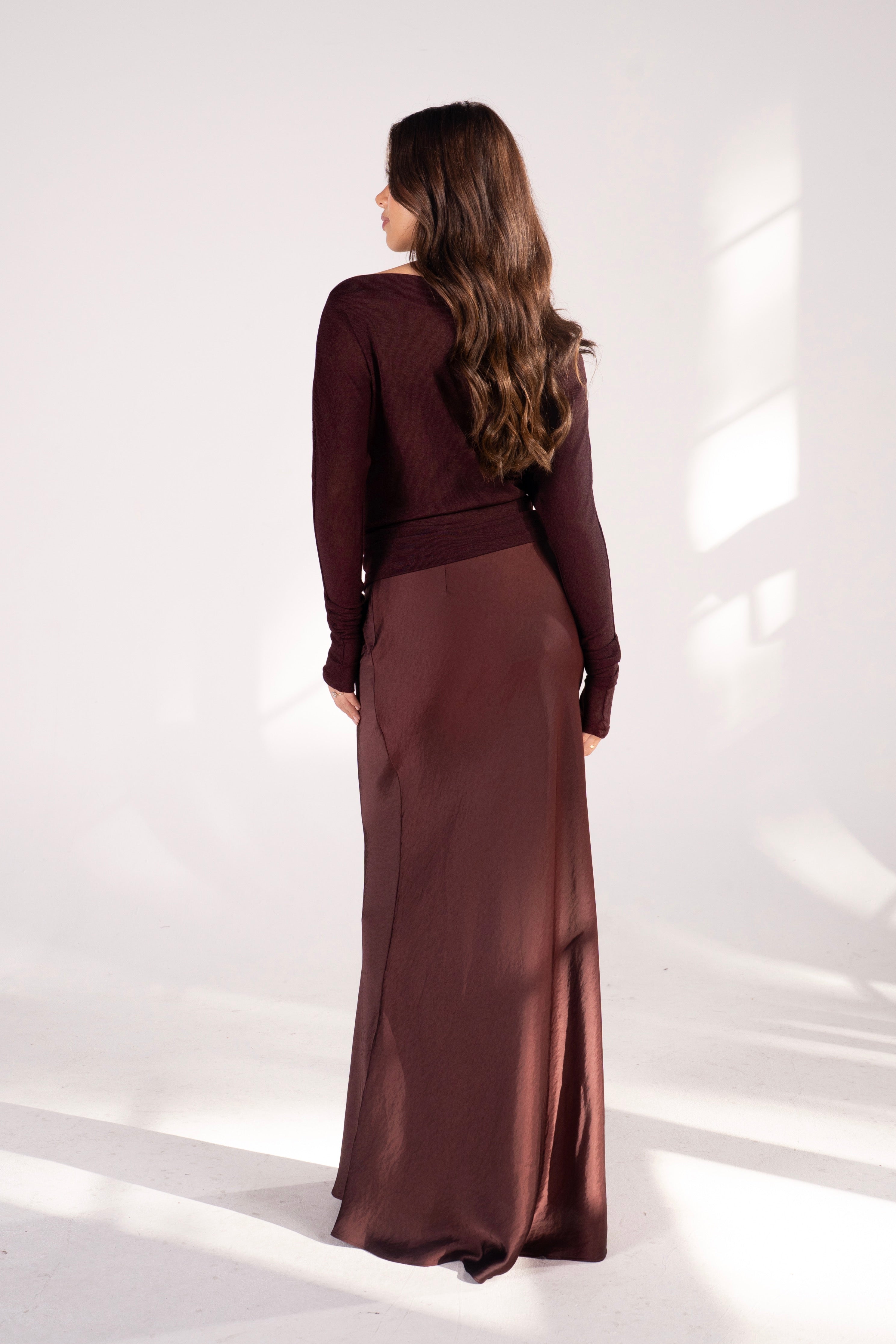 Lennox Drop Shoulder Long Sleeve Top & Maxi Skirt Set