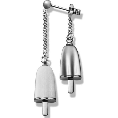 AMBROSINI JEWELS -  ORECCHINI doppi ARGENTO 925° ghiacciolo finitura bianca pietra bianca