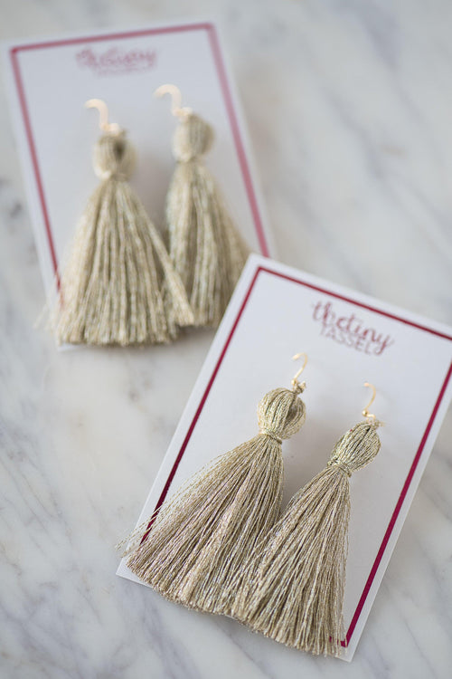 The St. Margaret Tassel Earring in Platinum