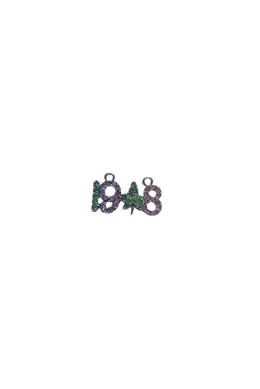 The Pink and Green Rhinestone 1908 Charm