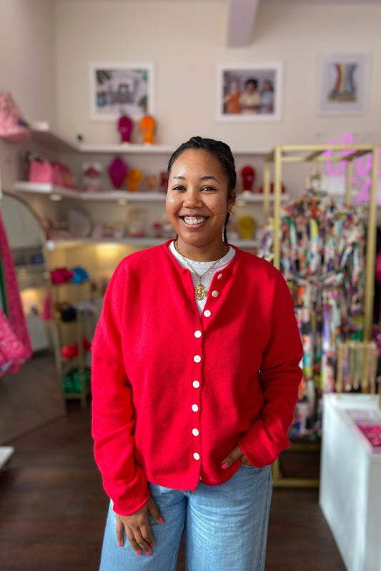 The Cromwell Cardigan in Red