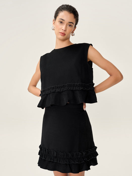 Dori Cord Top in Black