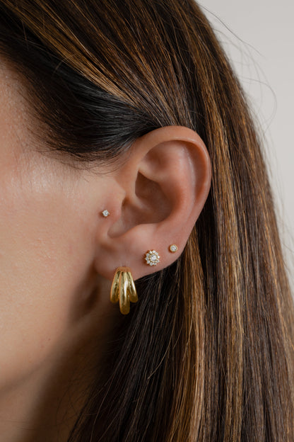 CZ Dainty Flower Studs