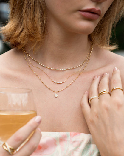 Beaded Tear Drop Necklace