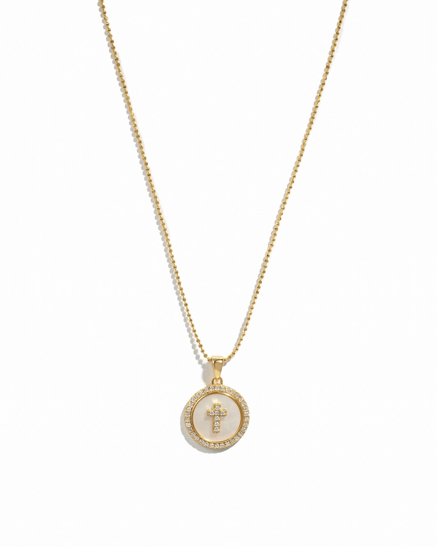 Mother of Pearl Cross Necklace