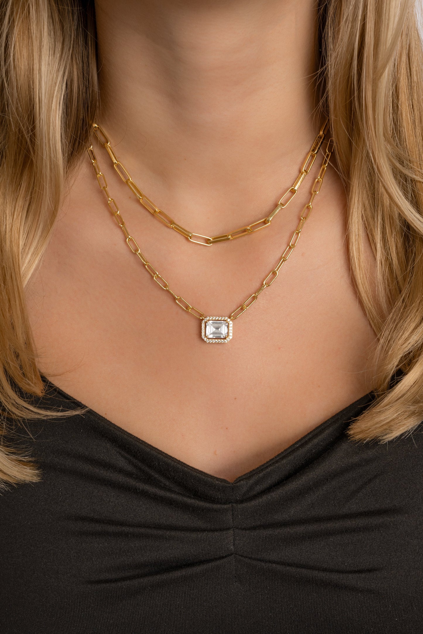 Square Paperclip Necklace