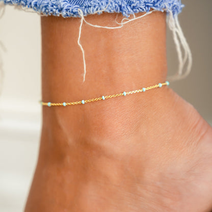 Turquoise Beaded Anklet
