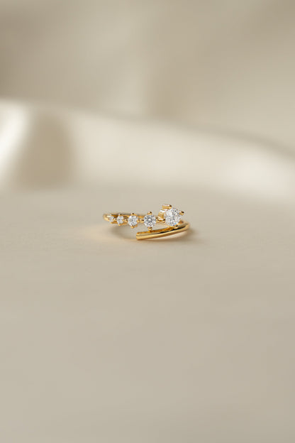 Diamond Bypass Ring