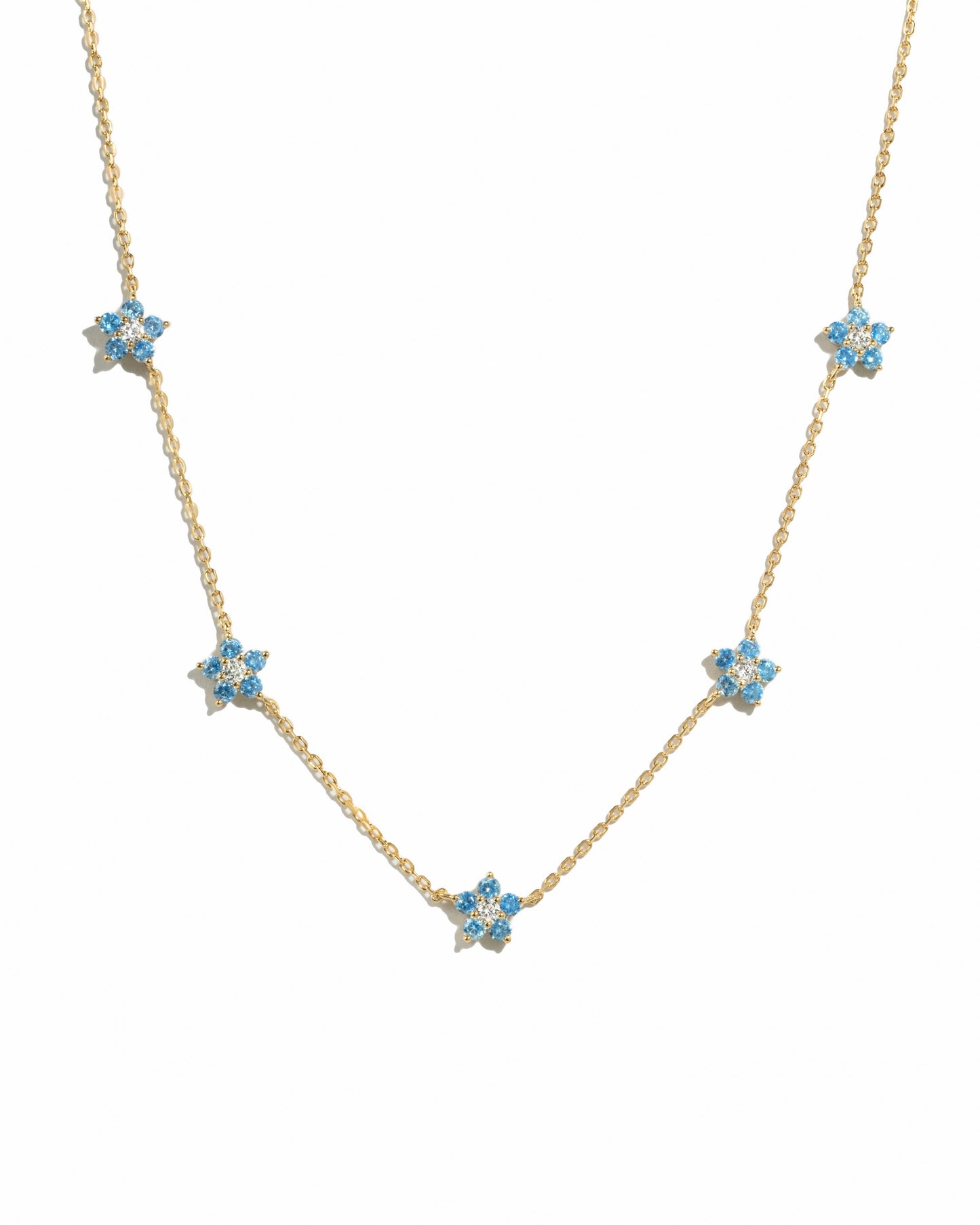 Aqua Flower Necklace