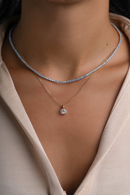 Aquamarine Tennis Necklace