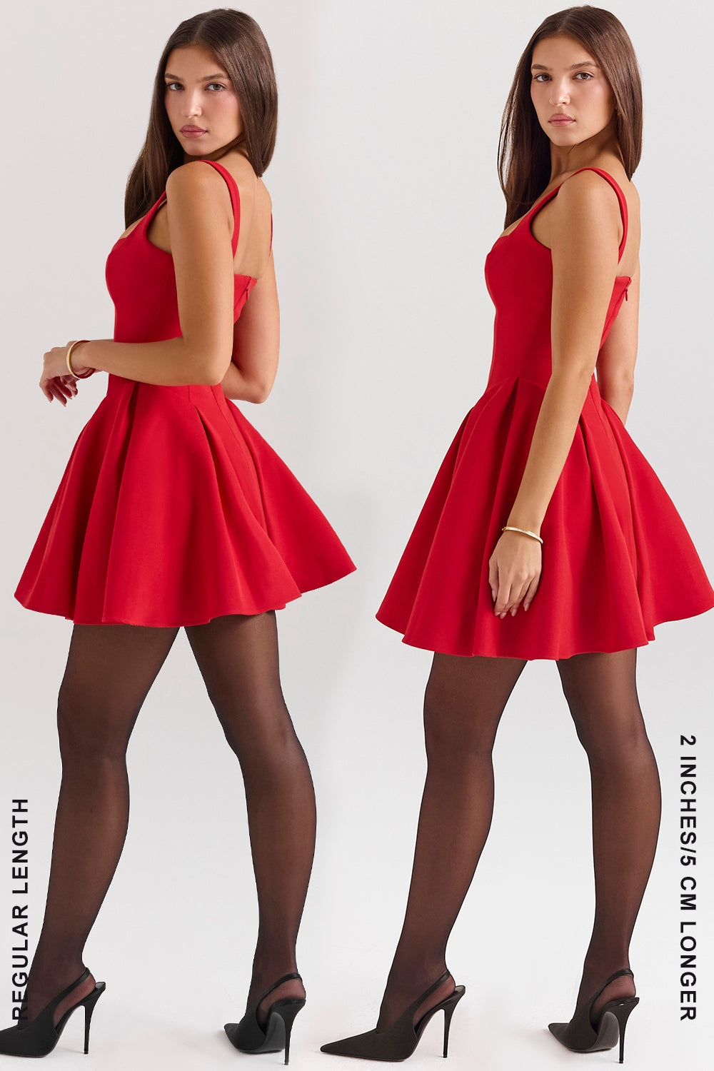 holly red crepe mini dress