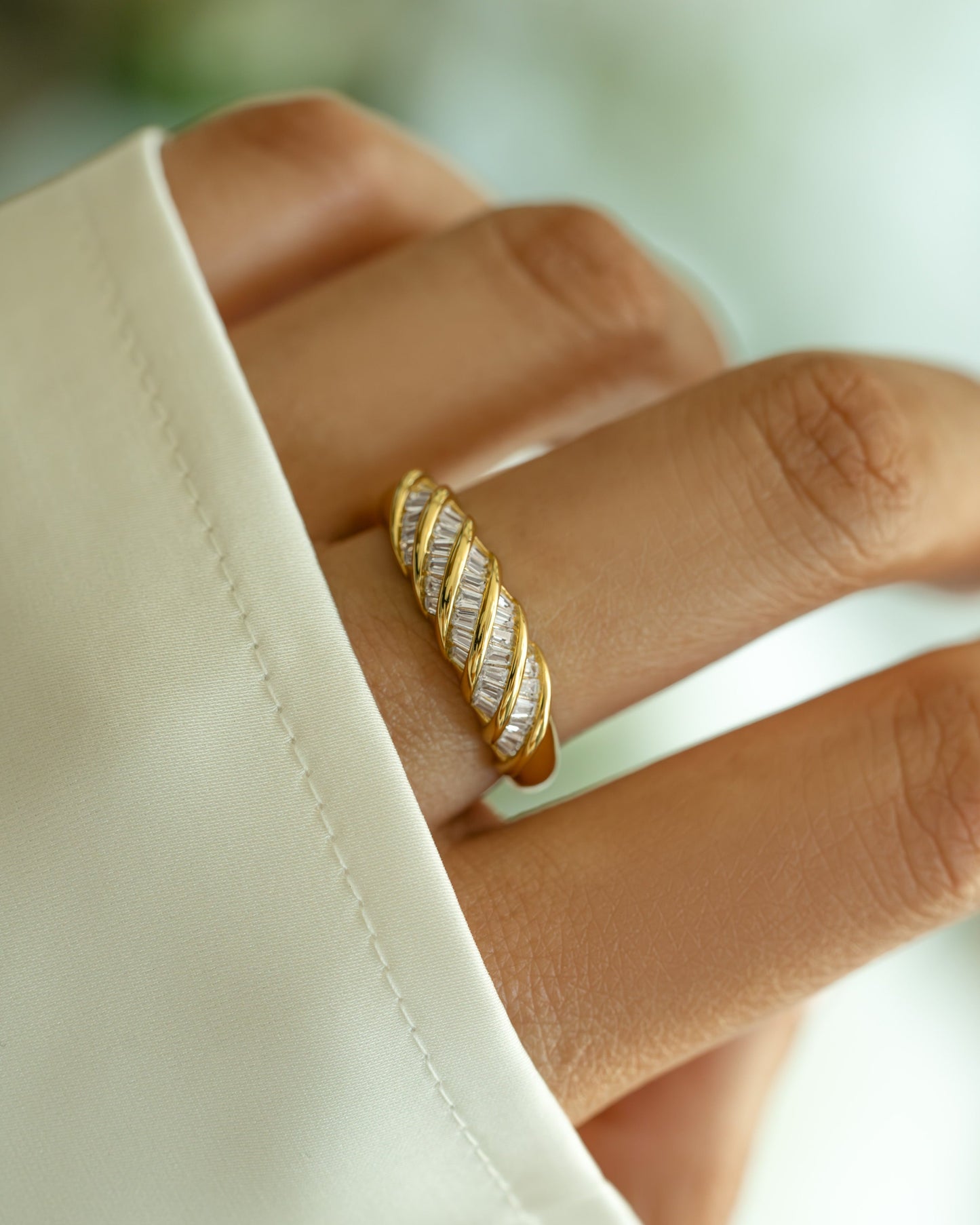 Baguette Croissant Ring