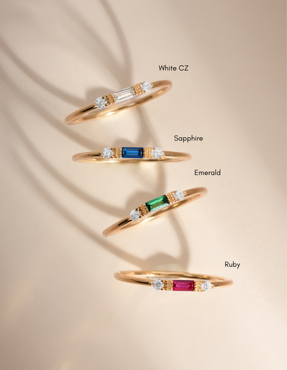 Emerald Baguette Ring