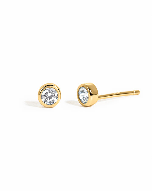 Bezel Stud Earrings