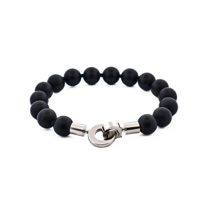 Black Agate Beaded Bracelet