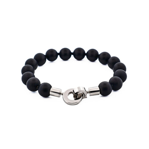Black Agate Beaded Bracelet