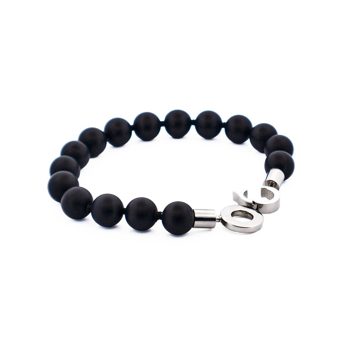 Black Agate Beaded Bracelet