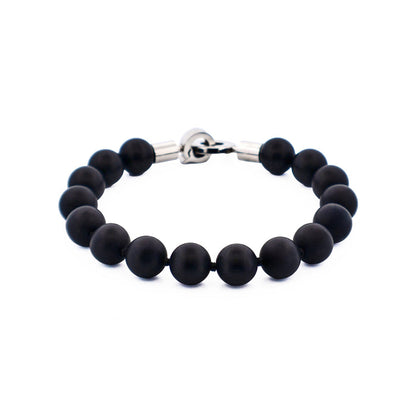 Black Agate Beaded Bracelet