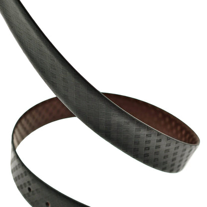 Black & Brown Spanish Leather & Cross Pattern Reversible Belt-Strap Only