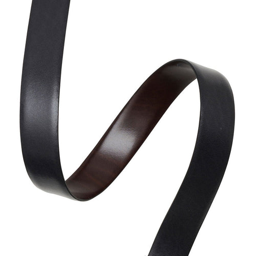 Black & Marble Patterned Brown Leather Reversible Belt - Strap Only