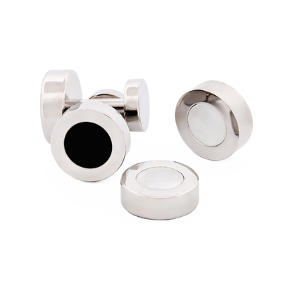 Black & Mother Of Pearl Double Interchangeable Round Cufflinks