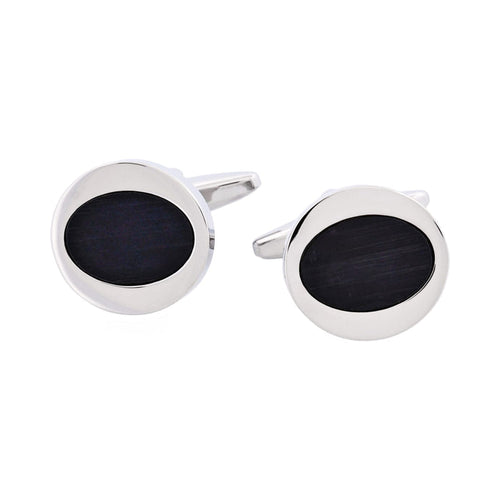 Black Oval Cat's Eye Cufflinks