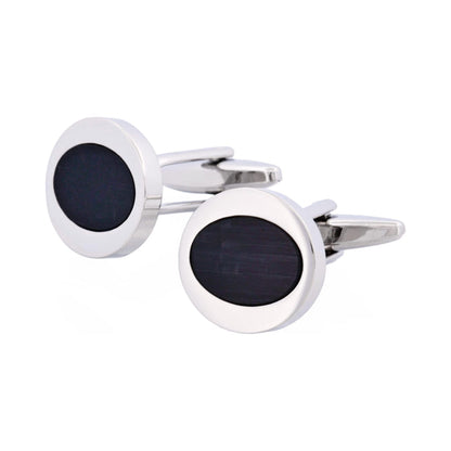Black Oval Cat's Eye Cufflinks