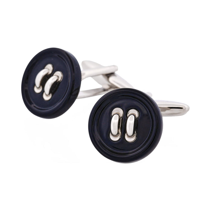Black Resin Button Cufflinks