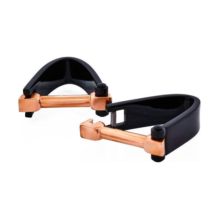 Black & Rose Gold Plated Wrap Around Cufflinks