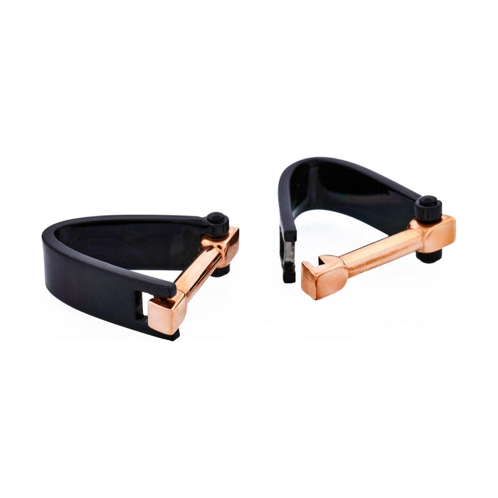 Black & Rose Gold Plated Wrap Around Cufflinks