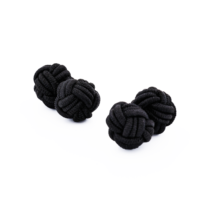 Black Silk Knot Cufflinks