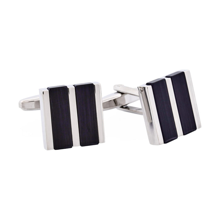 Black Striped Cat's Eye Cufflinks