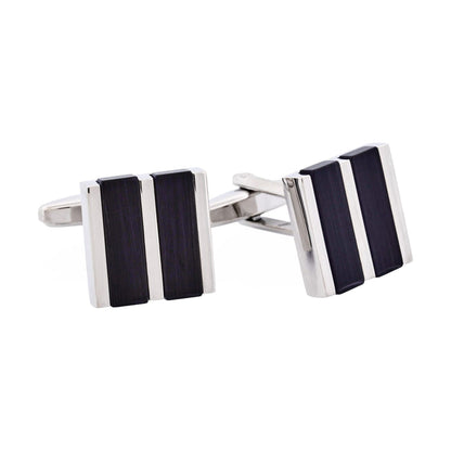 Black Striped Cat's Eye Cufflinks
