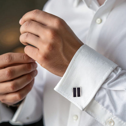 Black Striped Cat's Eye Cufflinks
