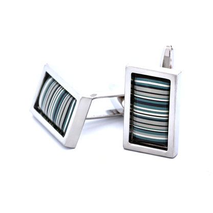 Black White Barcode Cufflinks