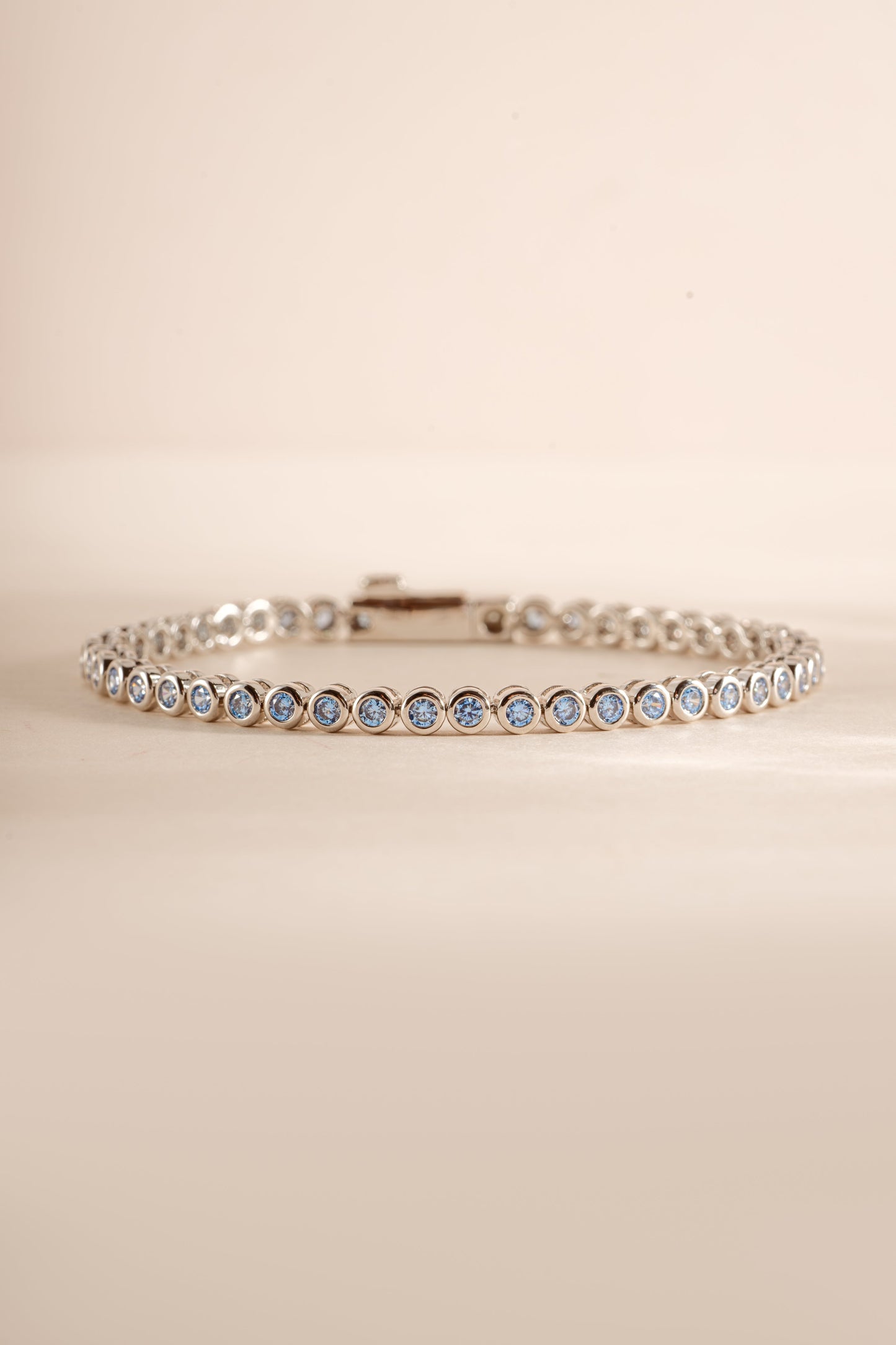 Aquamarine Bezel Tennis Bracelet