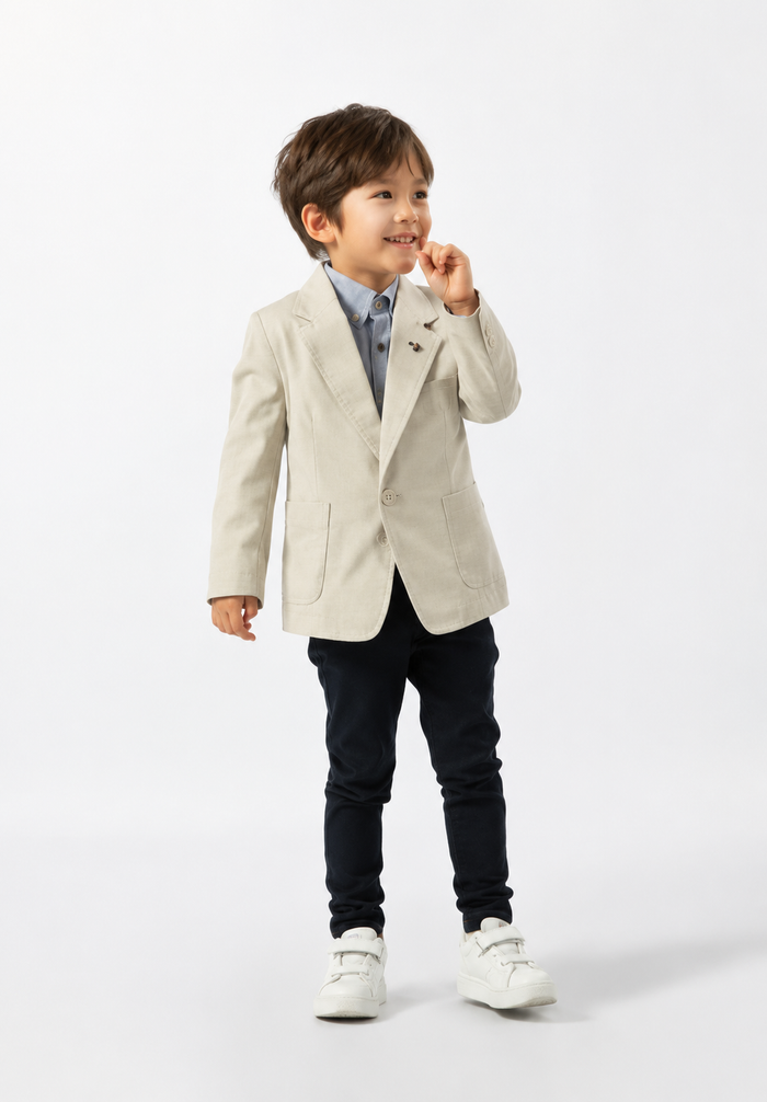### Boys Ledger Cotton Sports Jacket

Smart, stylish and made for every occasion, the **Ledger Cotton Sports Jacket** is a modern wardrobe essential for young gentlemen. Crafted from premium cotton with a comfortable tailored fit, this versatile blazer is perfect for dressing up without sacrificing comfort.

Whether it's a wedding, birthday celebration, family photos, school event or smart-casual outing, the Ledger Sports Jacket adds effortless style to any outfit. Pair it with the matching **Le