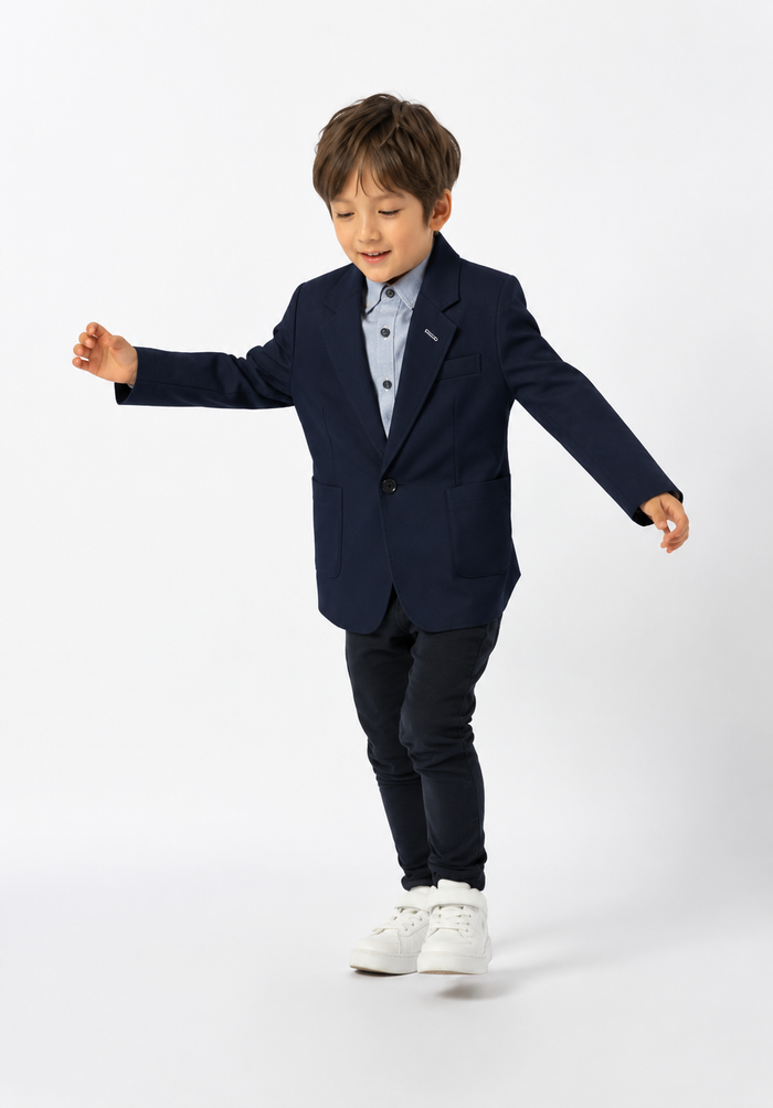 ### Boys Ledger Cotton Sports Jacket

Smart, stylish and made for every occasion, the **Ledger Cotton Sports Jacket** is a modern wardrobe essential for young gentlemen. Crafted from premium cotton with a comfortable tailored fit, this versatile blazer is perfect for dressing up without sacrificing comfort.

Whether it's a wedding, birthday celebration, family photos, school event or smart-casual outing, the Ledger Sports Jacket adds effortless style to any outfit. Pair it with the matching **Le