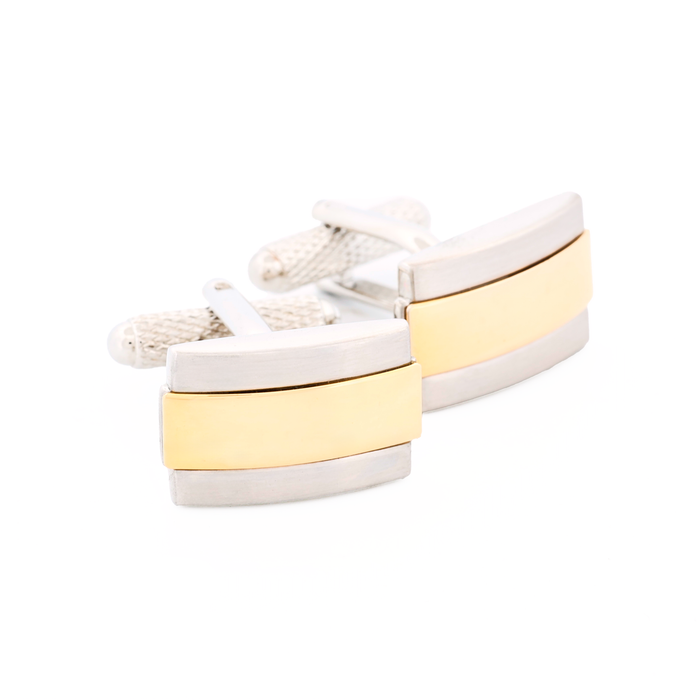 Brush Rhodium Gold Cufflinks