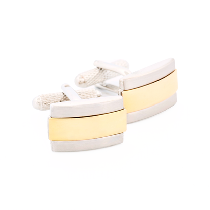 Brush Rhodium Gold Cufflinks