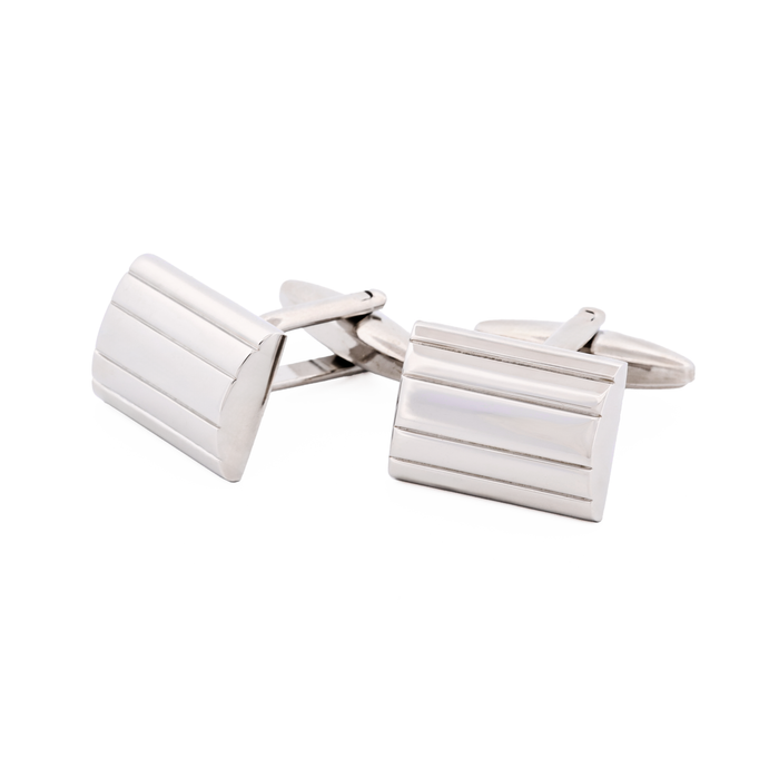 Brush Rhodium Plated Cufflinks