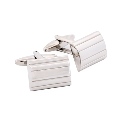 Brush Rhodium Plated Cufflinks