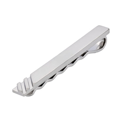 Brush Rhodium Plated Tie Bar
