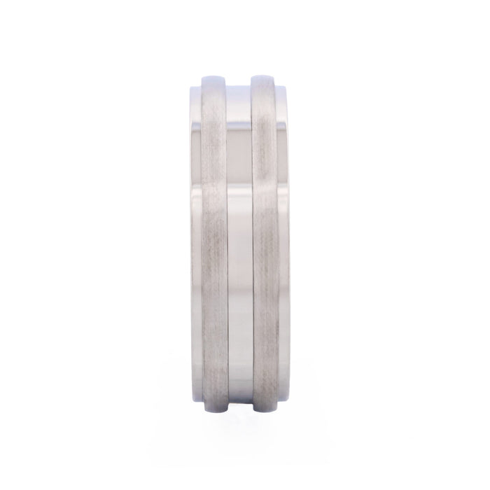 Brushed & Polished centre Stainless Steel Ring