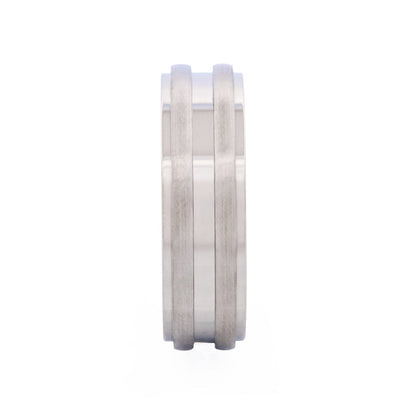Brushed & Polished centre Stainless Steel Ring